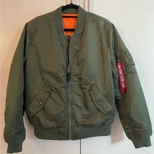 Alpha; Remove Before Flight; Jacket; Bomber Jacket; sage green
